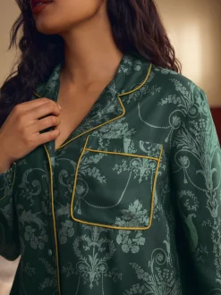 Vert émeraude - Pyjama Laura Ashley Josette boutonné