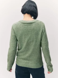 Vert olive - Vero Moda pull doux au toucher en maille confortable à col rond
