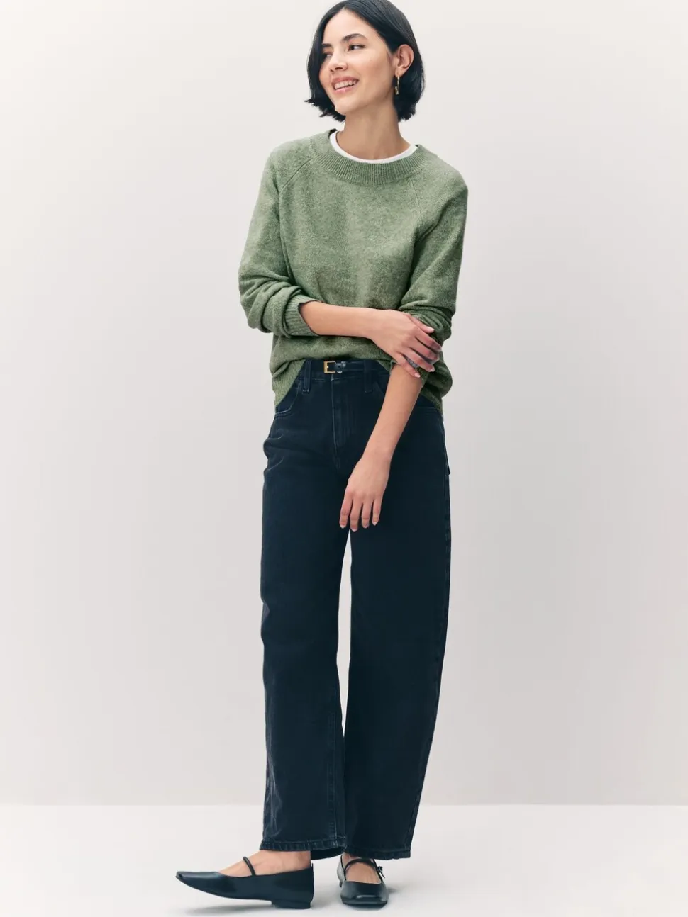 Vert olive - Vero Moda pull doux au toucher en maille confortable à col rond