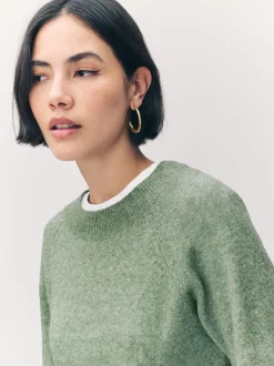 Vert olive - Vero Moda pull doux au toucher en maille confortable à col rond