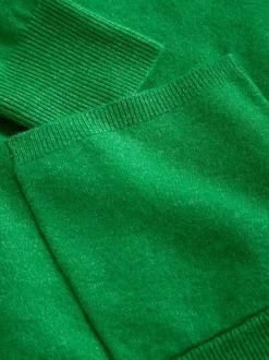 Vert vif - Cardigan ultra-doux à col en V avec poches