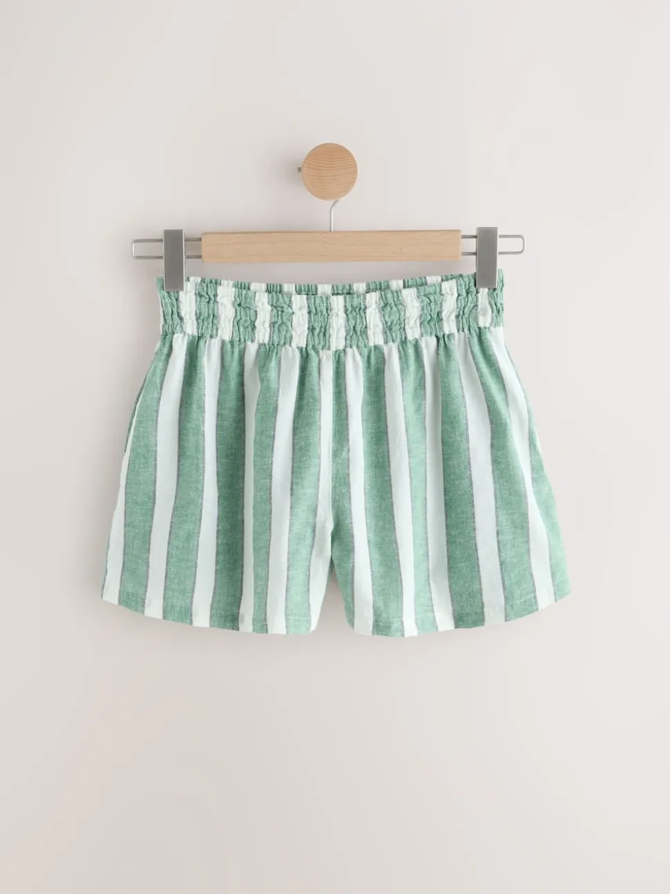 Vert/Blanc - Short d’été avec lin