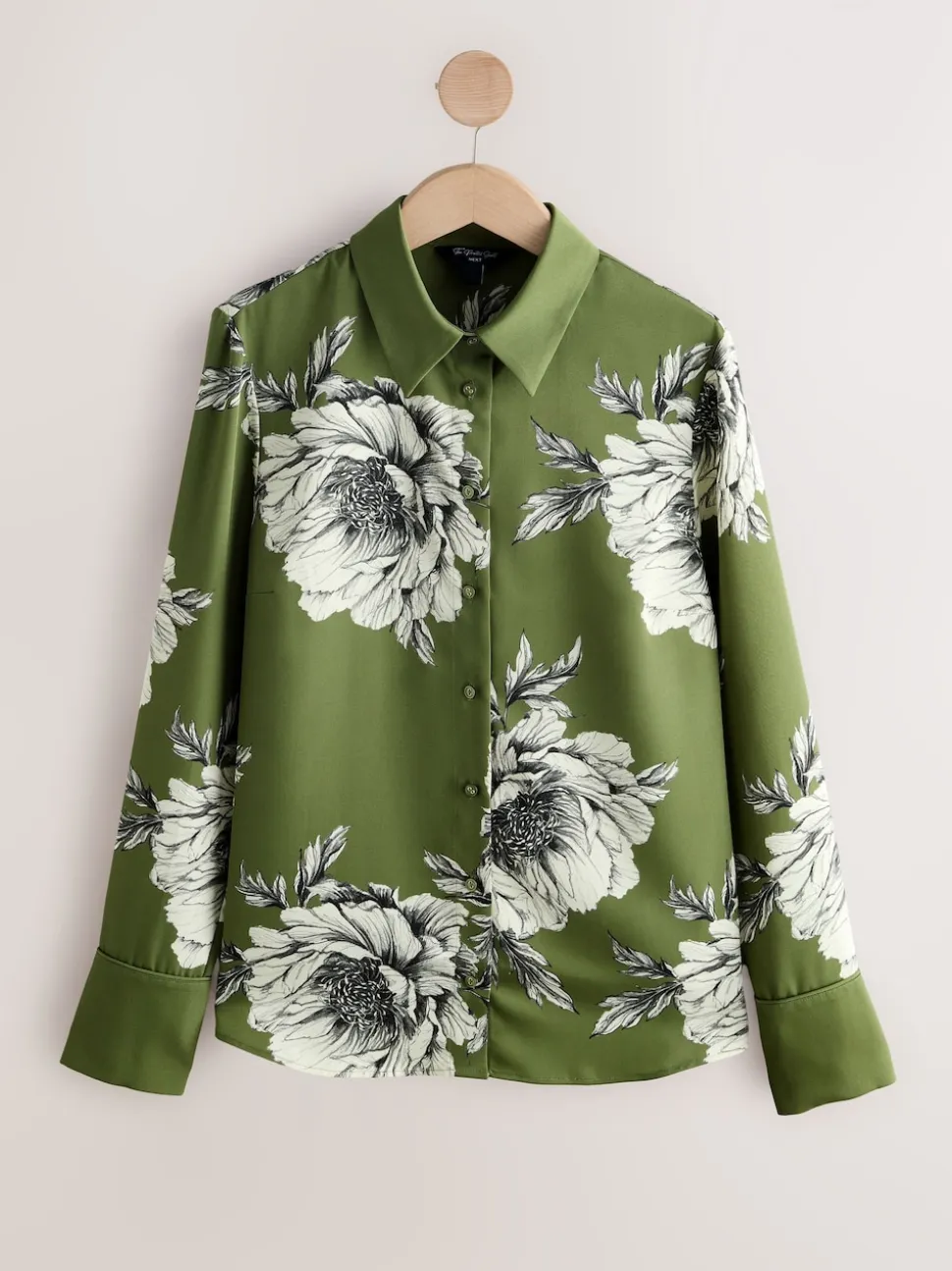 Vert/Écru imprimé fleuri - Chemise à manches longues