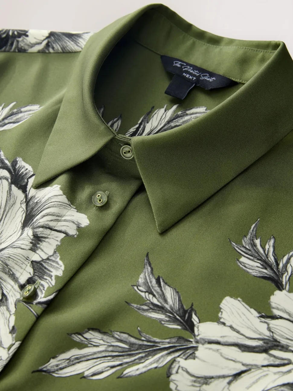 Vert/Écru imprimé fleuri - Chemise à manches longues