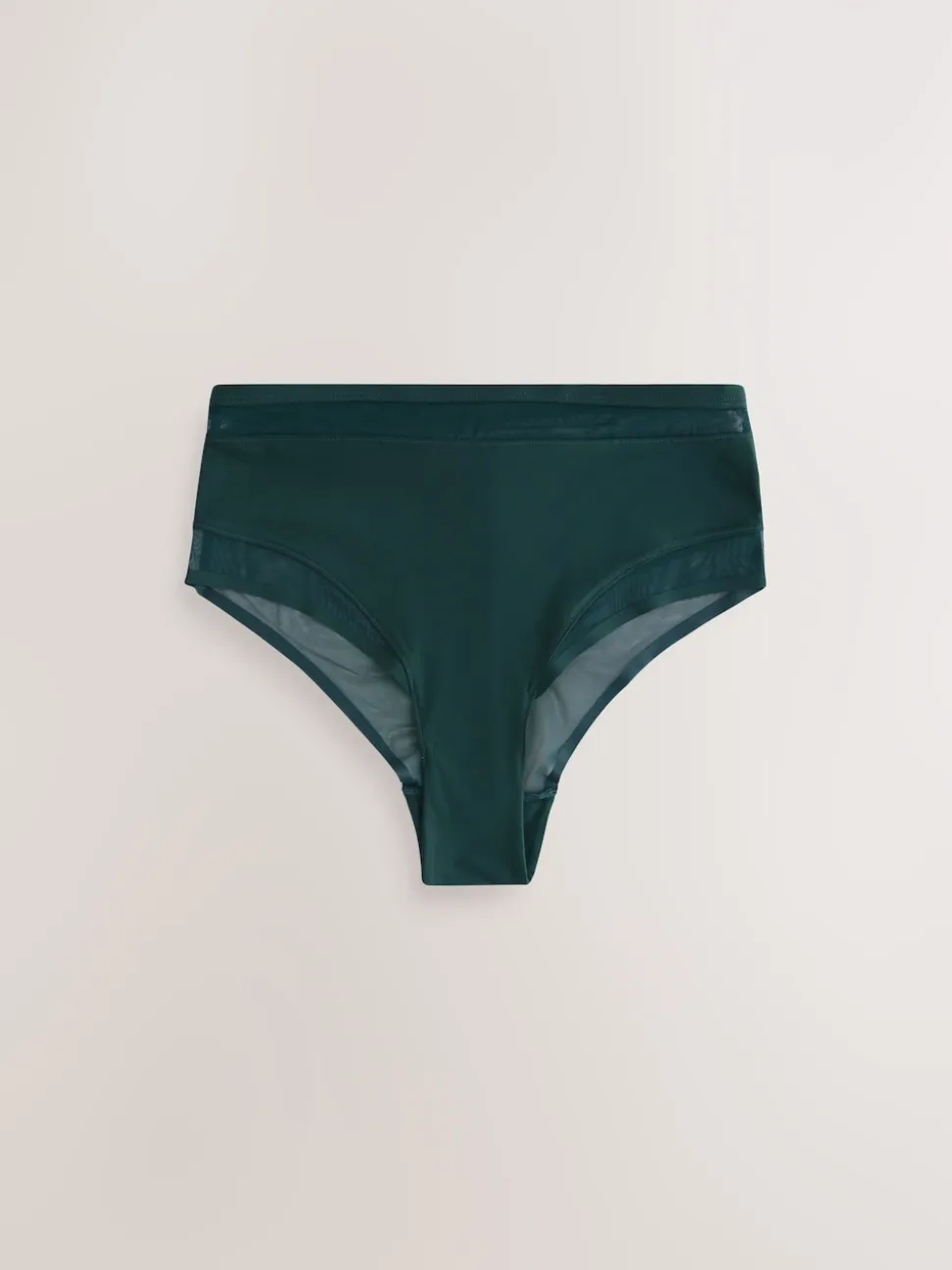 Vert/marine/bleu marine imprimé - Mesh Trim Taille haute High Leg Knickers 3 Lot