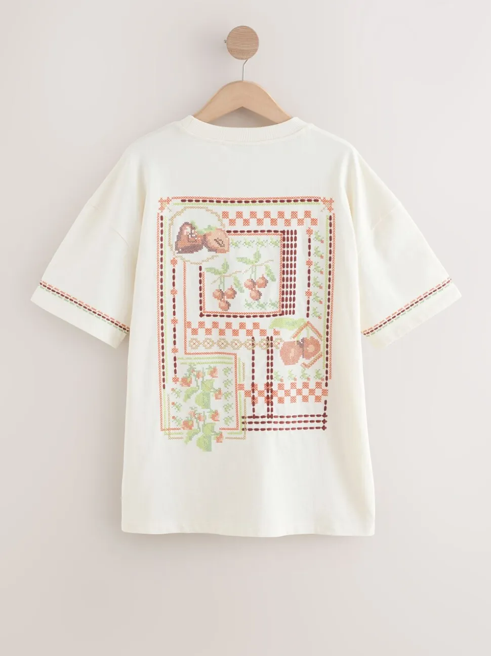 vert/rose - T-shirt de plage imprimé graphique