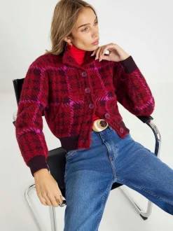 Veste bomber River Island en maille à carreaux