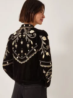 Veste Monsoon Farah en velours brodé