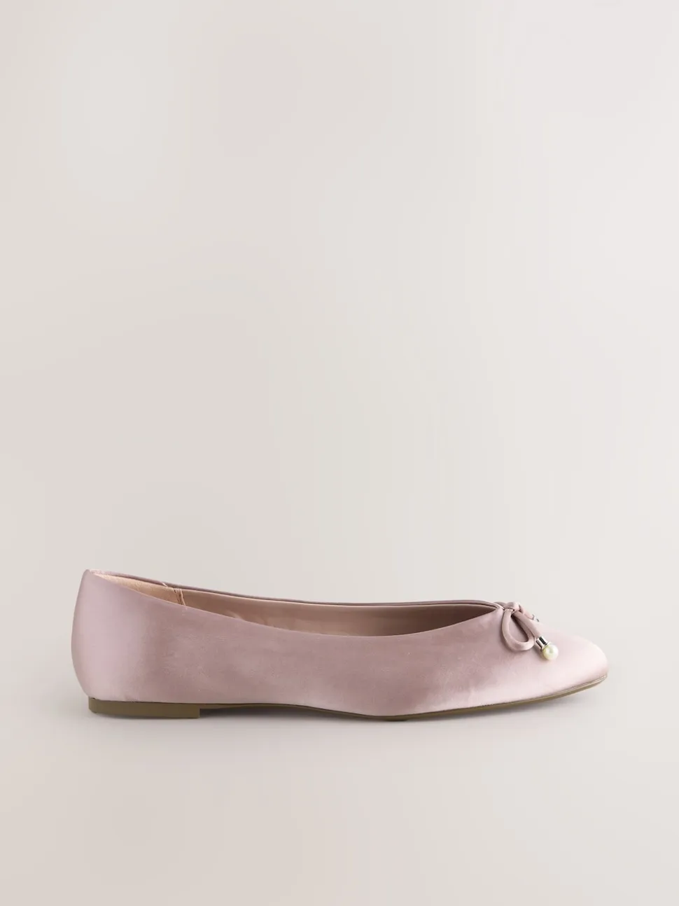 vieux rose - Ballerines de demoiselle d’honneur effet perle avec nœud