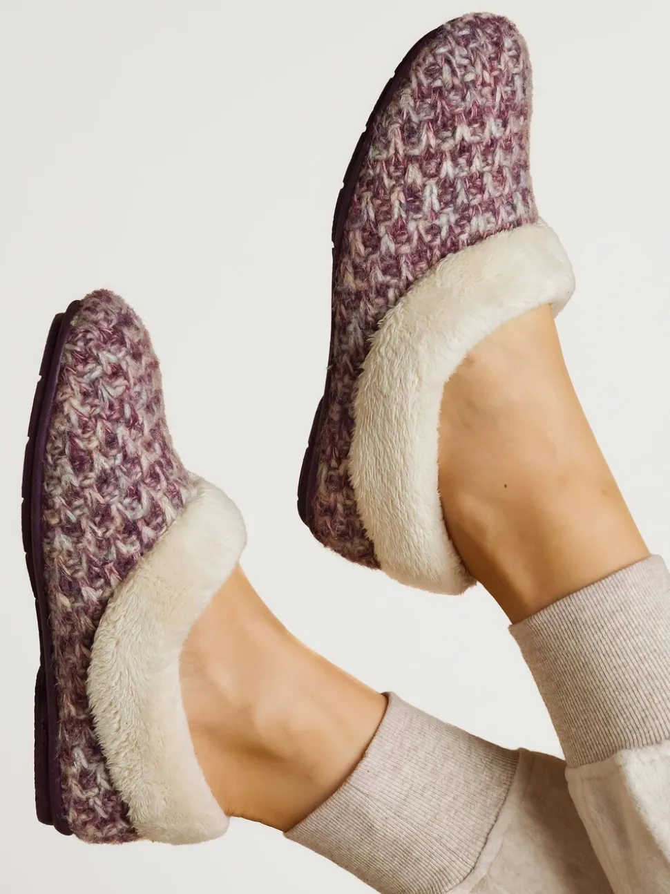Violet - Chaussons Jones Bootmaker doublés de fausse fourrure