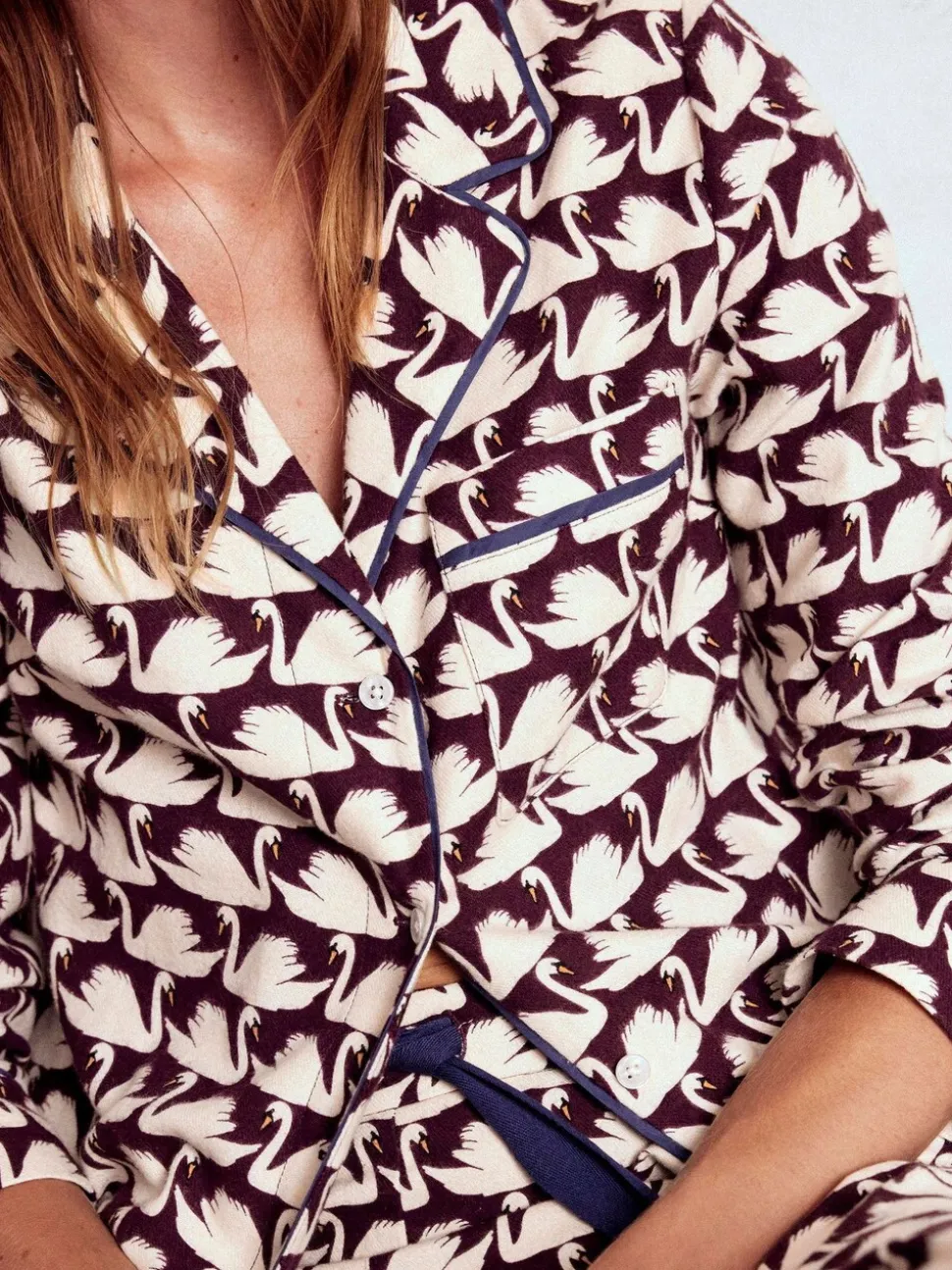 Violet - Chemise de pyjama Boden en coton brossé