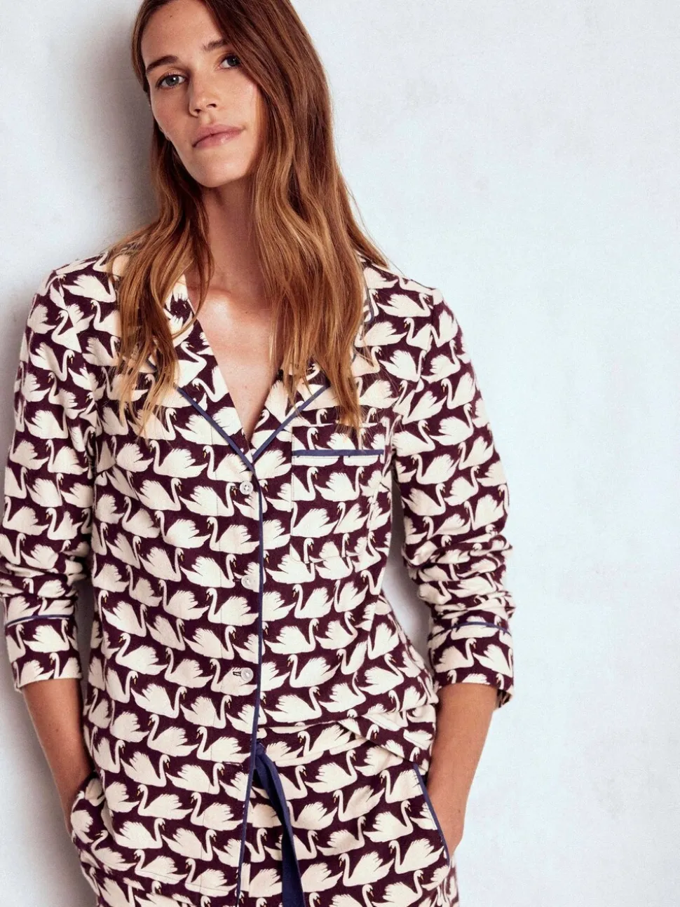 Violet - Chemise de pyjama Boden en coton brossé
