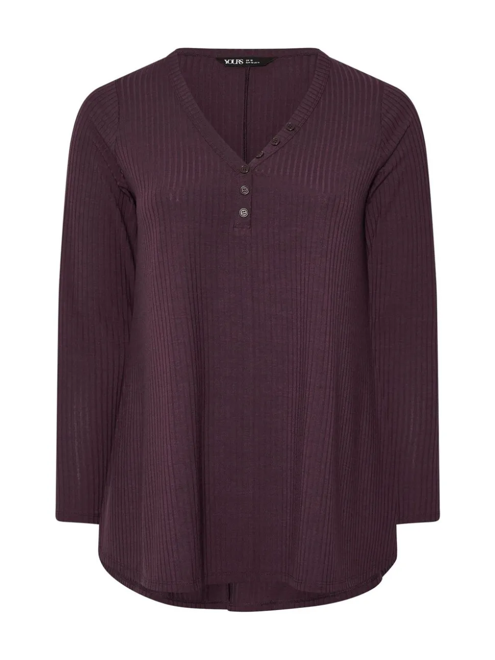 Violet - Chemisier Yours Curve Henley côtelé