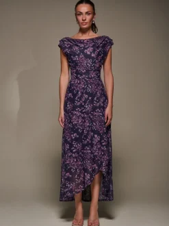 Violet - Jolie Moi Robe longue asymétrique en maille drapée