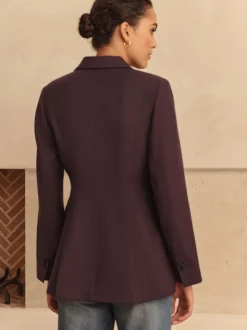 Violet - N.Premium Blazer en sergé de laine Mélange