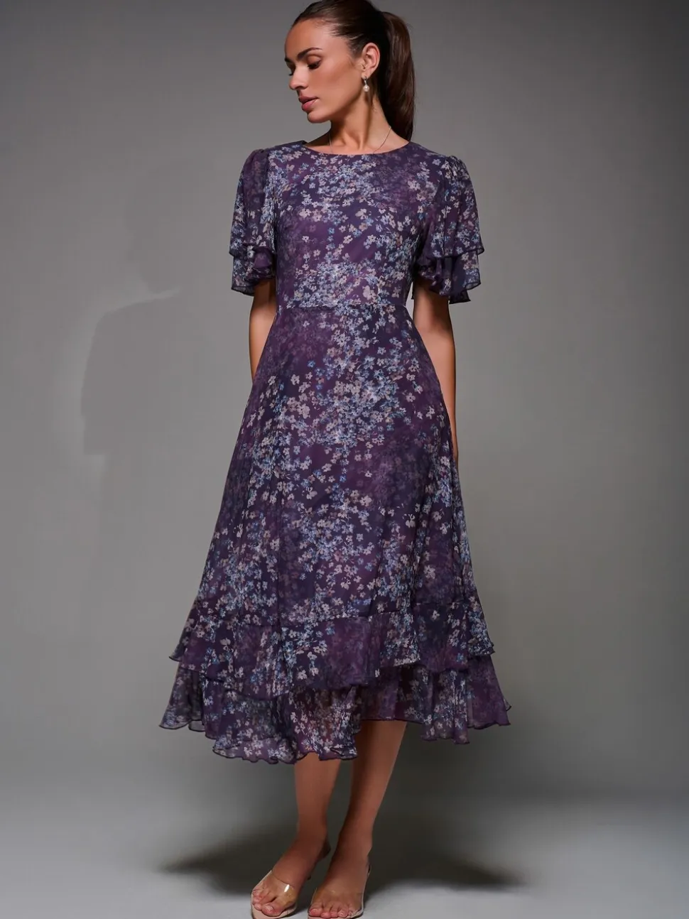 Violet - Robe Jolie Moi Midaxi en mousseline à volants