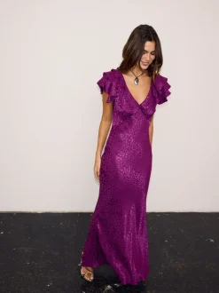 Violet - Robe Tilda en jacquard en viscose Never Fully Dressed