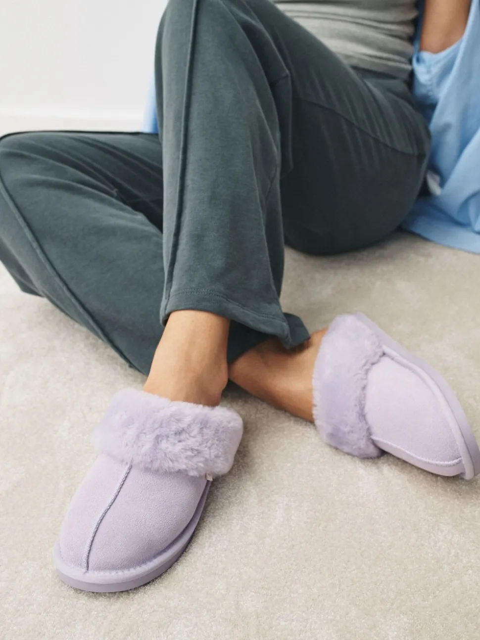 Violet lilas - Faux Fur Mule Slippers