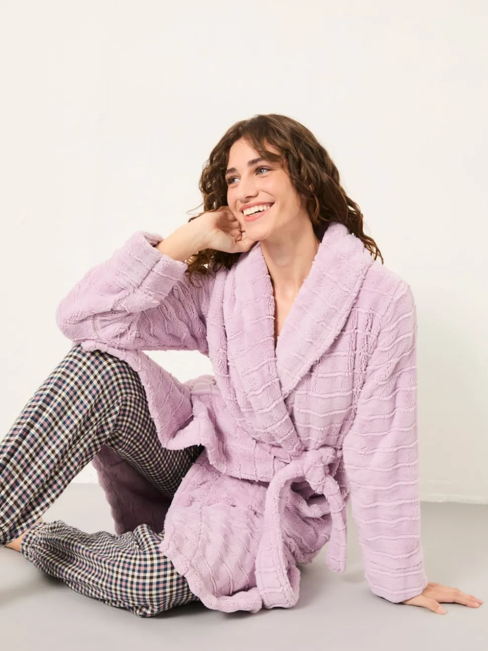 Violet lilas - Robe de chambre texturée confortable FatFace