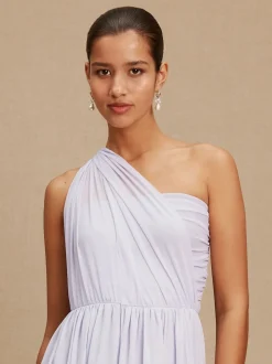 Violet lilas - Robe longue de demoiselle d’honneur multicolore en maille pour invitée de mariage