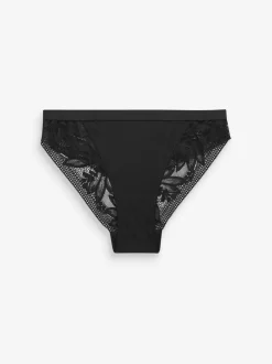 Violet Noir/mauve - Lot de 2 culottes en microfibre et dentelle