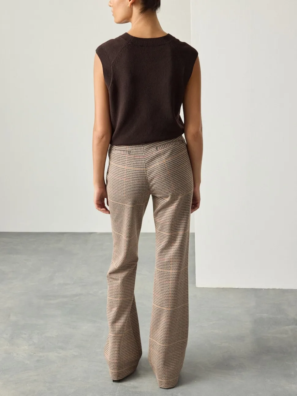 Vérification Brown - Pantalon évasé en maille point de Rome