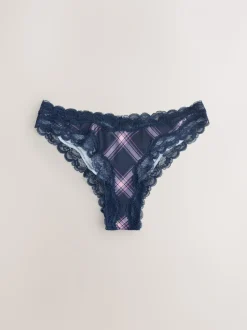 Vérification Marine/Pink - Culotte en résille et dentelle
