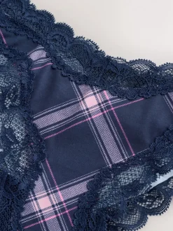 Vérification Marine/Pink - Culotte en résille et dentelle