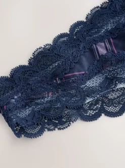 Vérification Marine/Pink - Culotte en résille et dentelle
