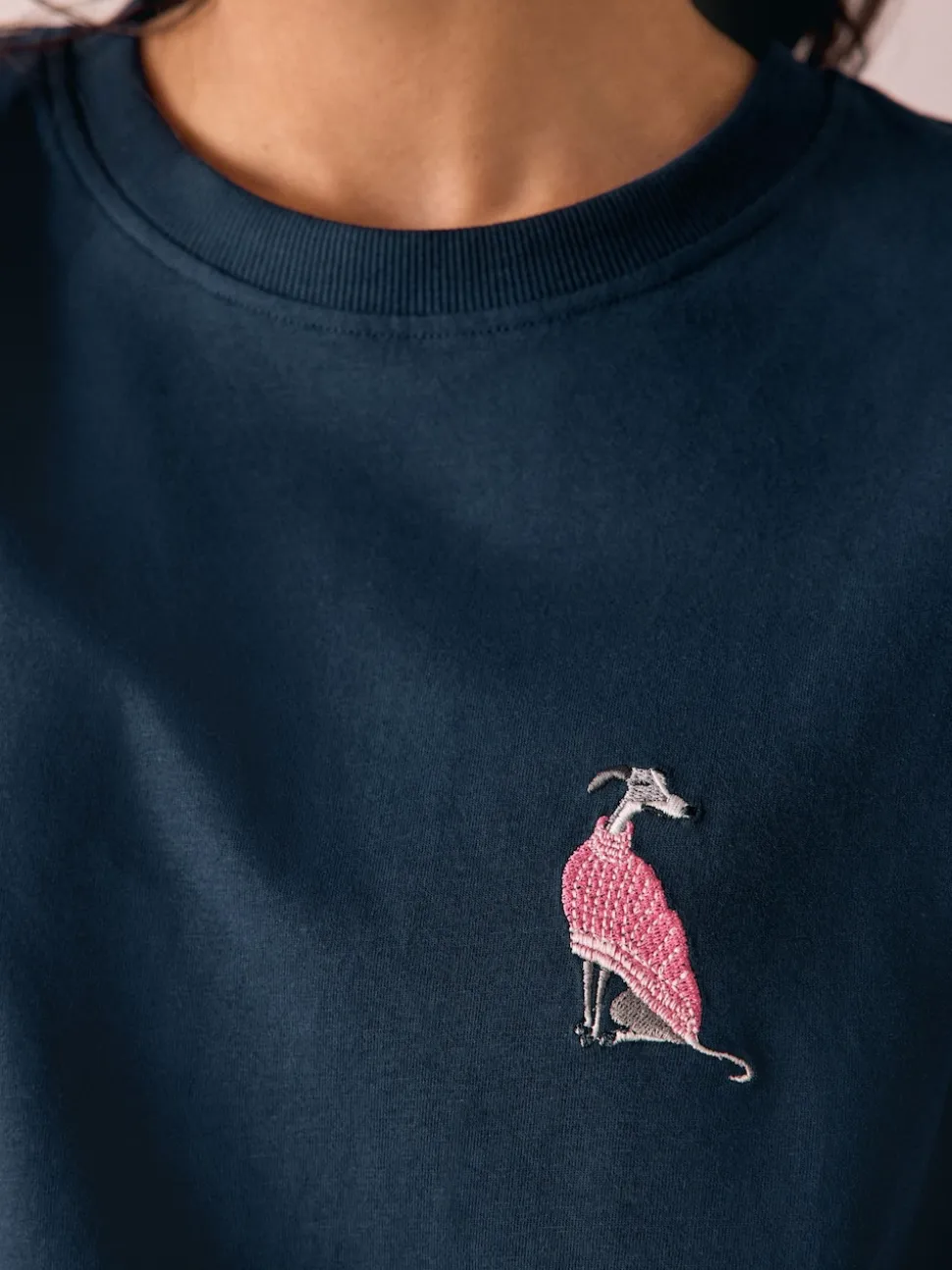 Whippet bleu marine - Pyjama en jersey à manches courtes