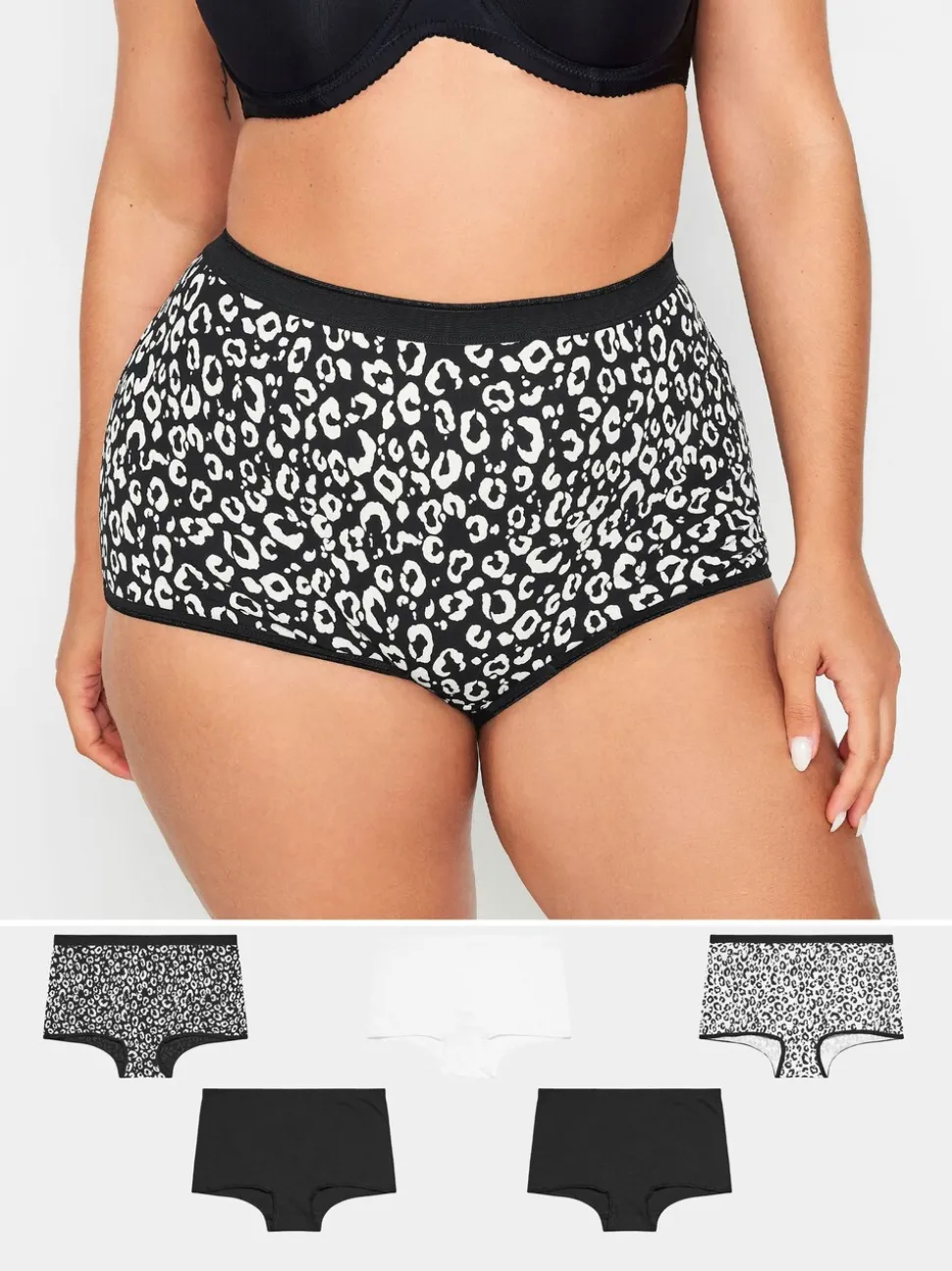 Yours Curve 5 Pack Animal Shorts