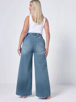 Yours Curve Ample Pull On Puddle Jeans