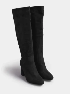 Yours Curve Bottes/Bottines montante au genou à talons Coupe ample