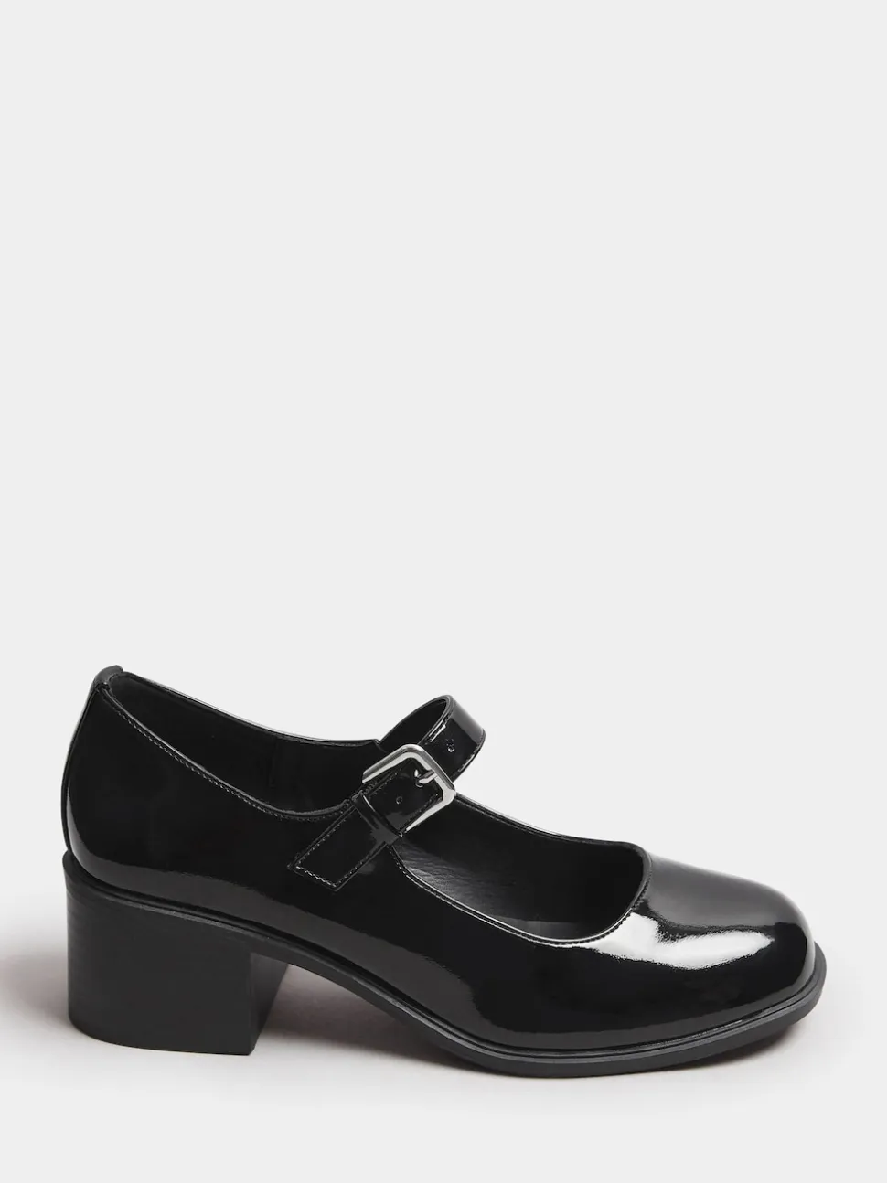 Yours Curve Chaussures Mary Jane vernies mi-hautes coupe extra large