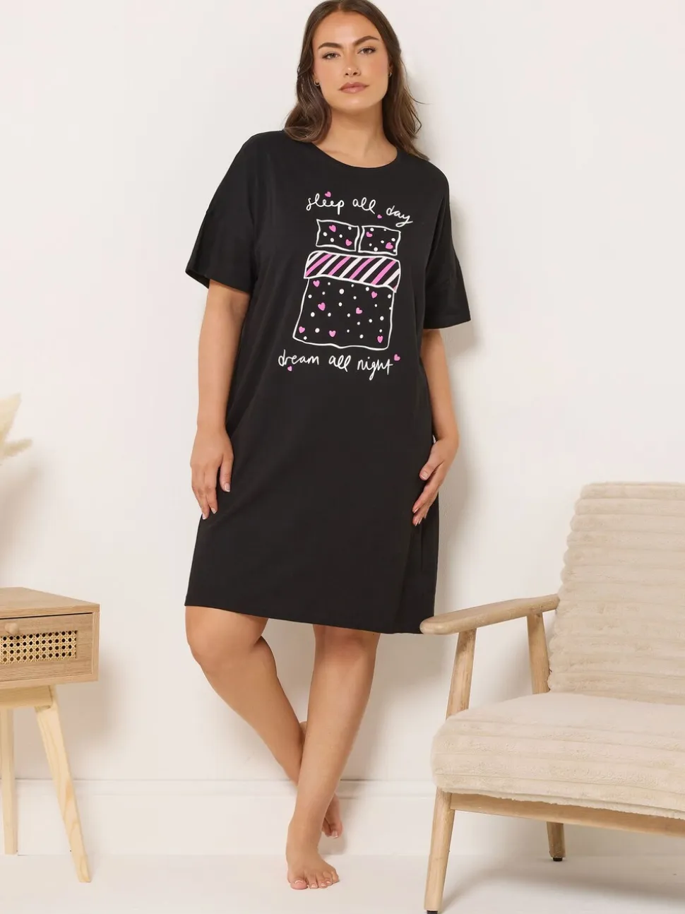 Yours Curve Chemise de nuit Sleep All Day