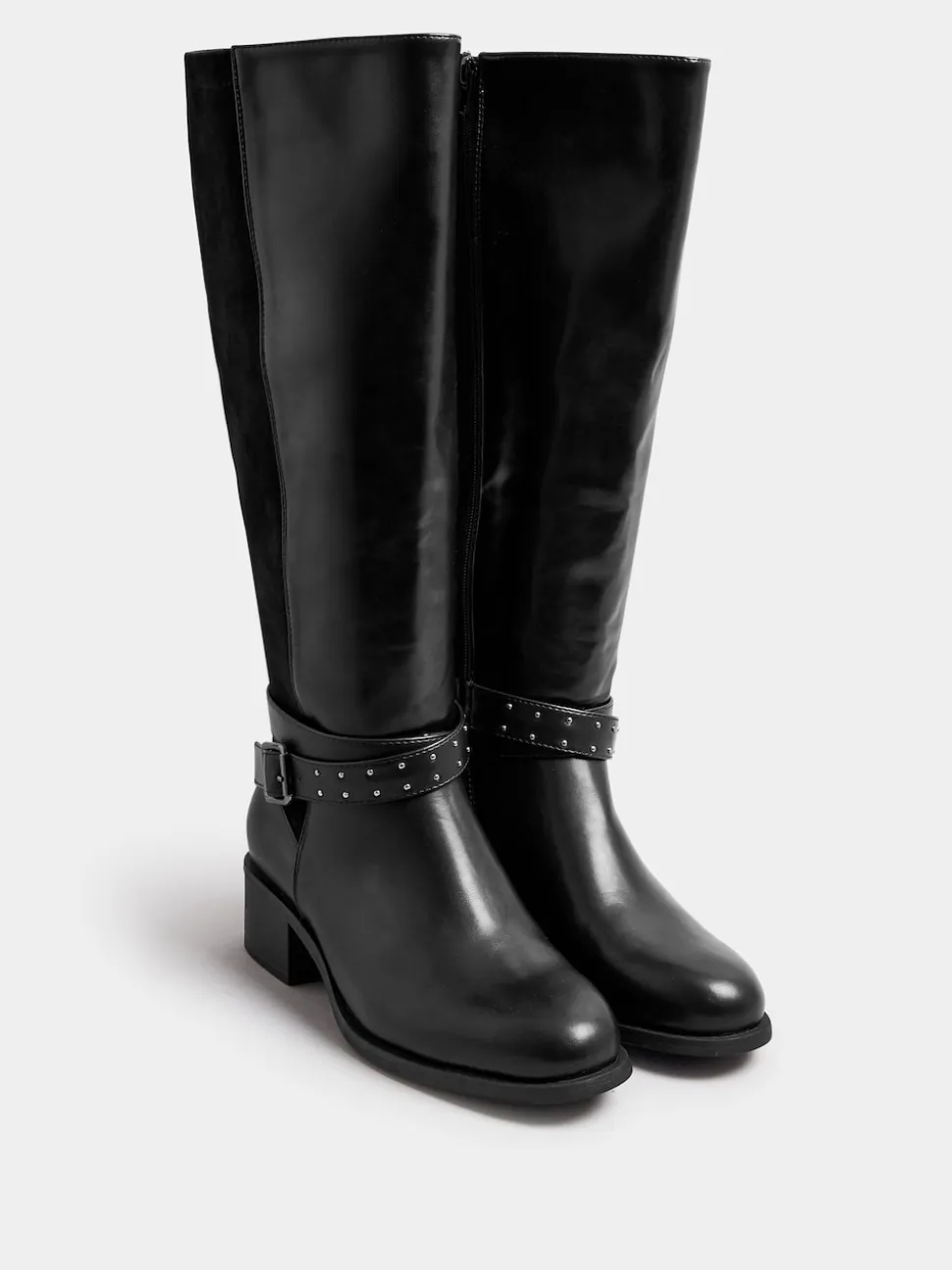 Yours Curve Extra Coupe large Block talons Metal Strap Bottes