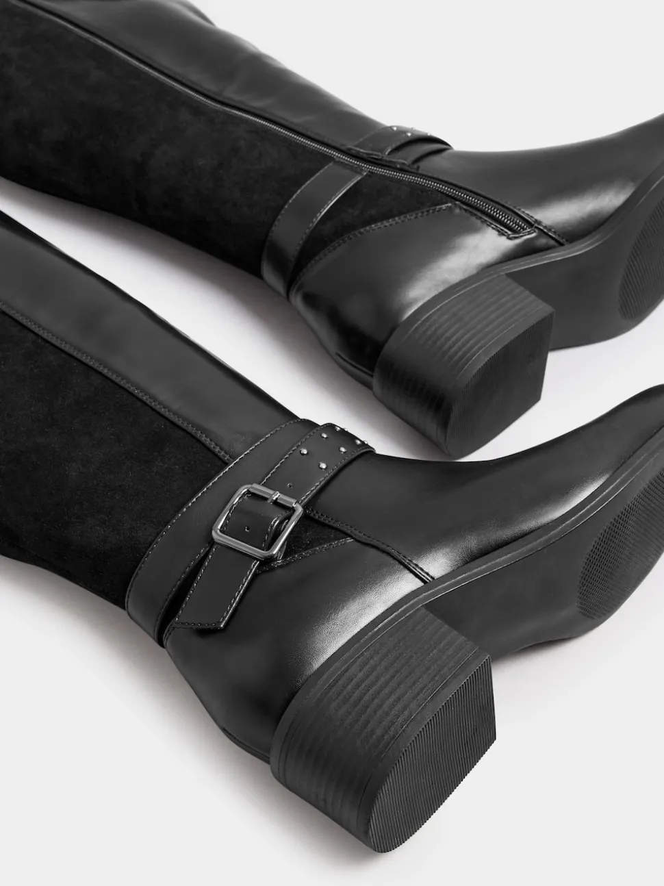 Yours Curve Extra Coupe large Block talons Metal Strap Bottes