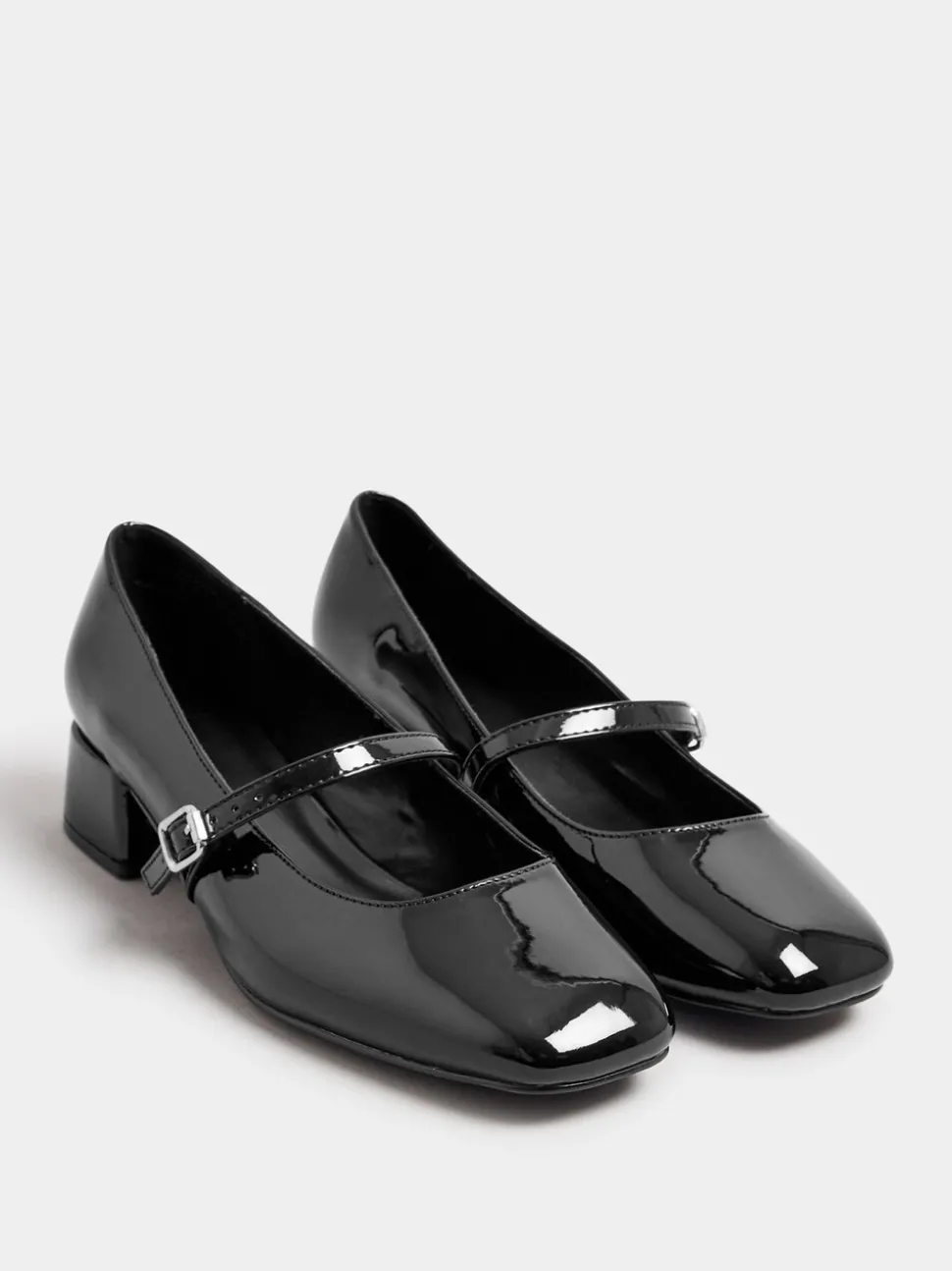 Yours Curve Mary Jane Extra Coupe large Patent Block talons
