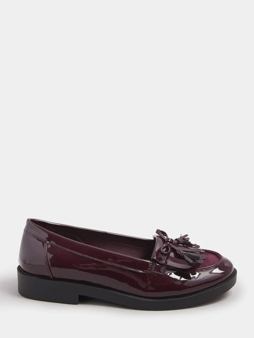 Yours Curve Mocassins vernis à glands coupe extra large