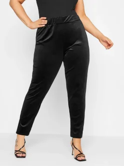 Yours Curve Velvet Pantalons de travail