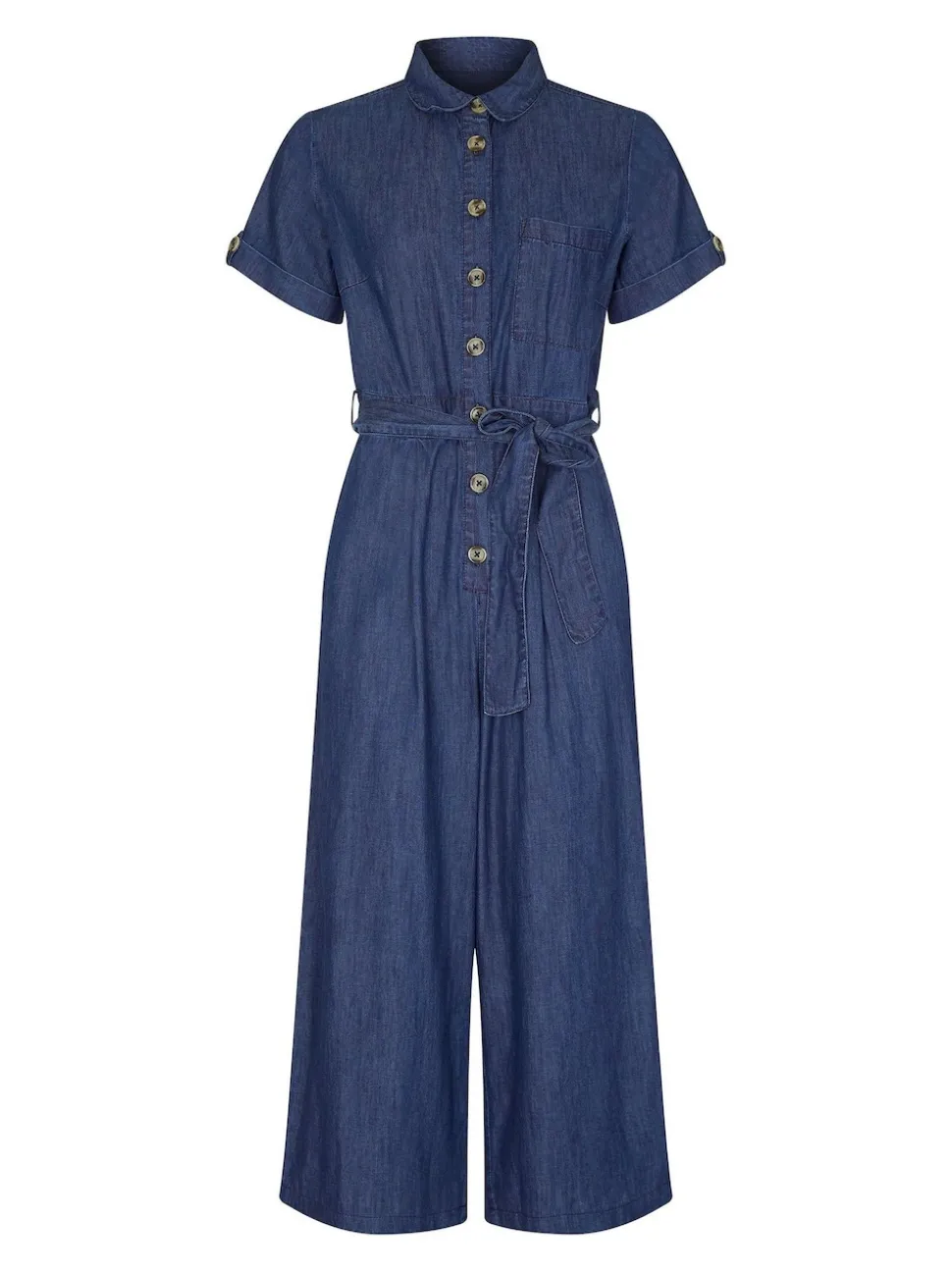 Yumi 100% Coton Denim Button Jumpsuit