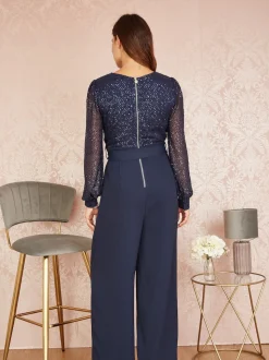Yumi combinaison à sequins à manches longues